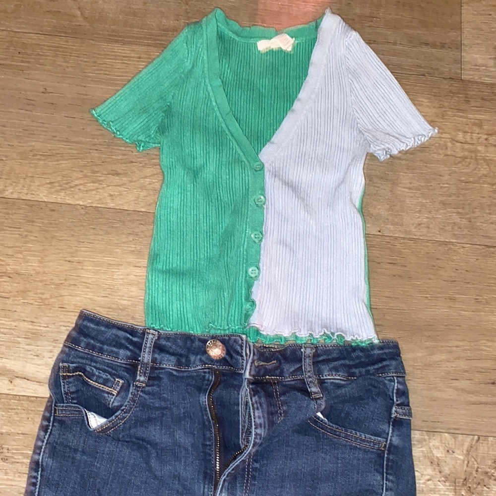 SET- button shirt & skinny jeans